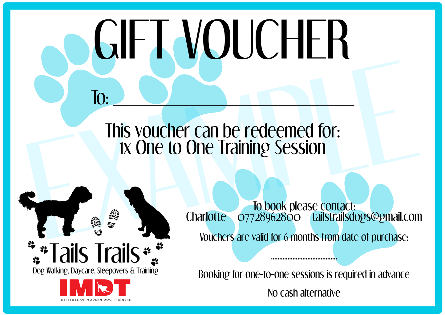 Dog Training Gift Voucher